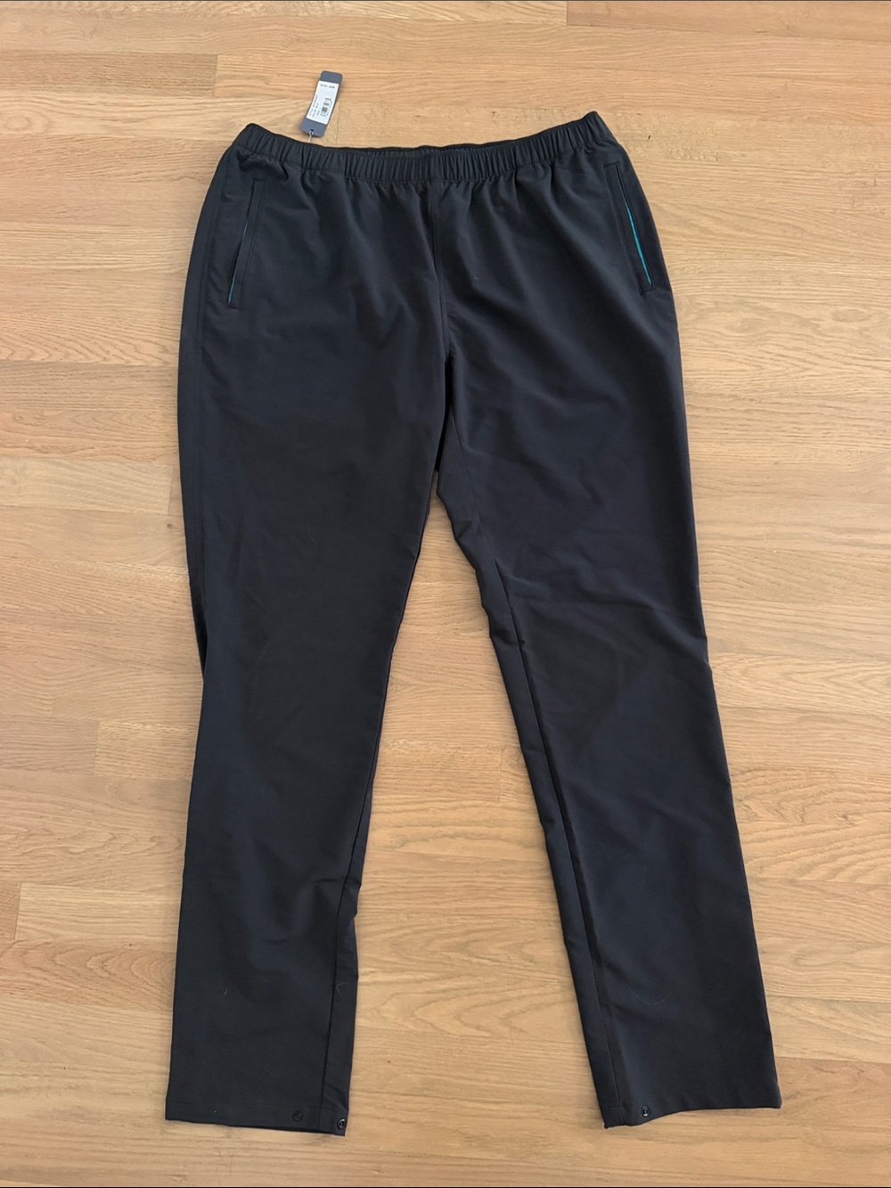 Peter Millar Black Men's Jogger Pants with Teal Trim